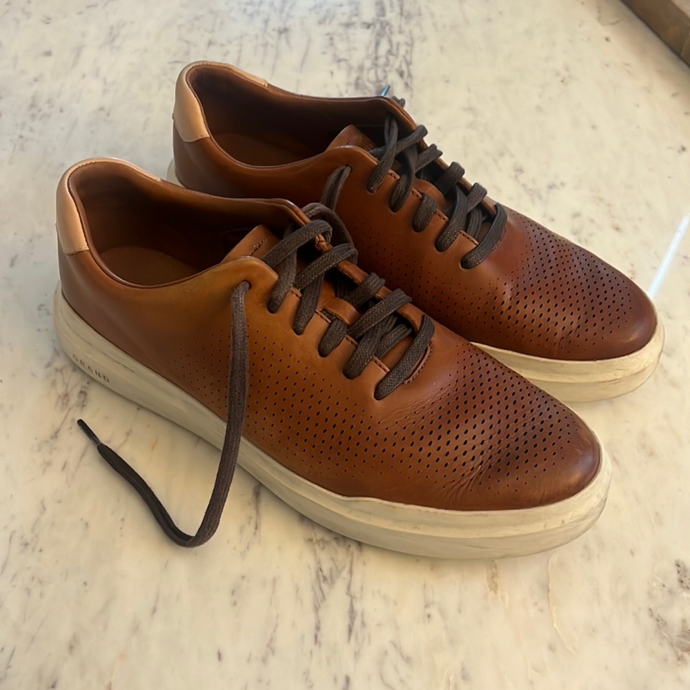 Cole Haan GrandPro Rally Sneaker in British Tan/Ivory Leather